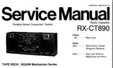 NATIONAL RX-CT890 PORTABLE STEREO COMPONENT SYSTEM SERVICE MANUAL INC SCHEM DIAGS PCB'S WIRING CONN DIAG AND PARTS LIST 34 PAGES ENG