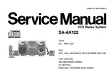 NATIONAL SA-AK122 VCD STEREO SYSTEM SERVICE MANUAL INC BLK DIAG SCHEM DIAGS PCB'S WIRING CONN DIAG TRSHOOT GUIDE AND PARTS LIST 92 PAGES ENG