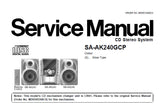 NATIONAL SA-AK240 CD STEREO SYSTEM SERVICE MANUAL INC WIRING CONN DIAG BLK DIAG SCHEM DIAGS PCB'S AND PARTS LIST 100 PAGES ENG