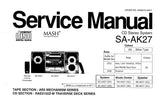 NATIONAL SA-AK27 CD STEREO SYSTEM SERVICE MANUAL INC SCHEM DIAGS AND BLK DIAG 34 PAGES ENG