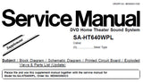 NATIONAL SA-HT640WPL DVD HOME THEATER SOUND SYSTEM SERVICE MANUAL INC BLK DIAG SCHEM DIAGS PCB'S AND PARTS LIST 49 PAGES ENG