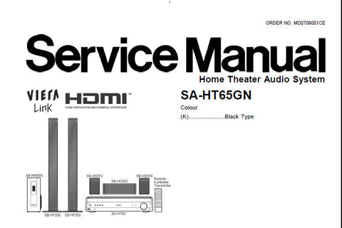 NATIONAL SA-HT64GN HOME THEATER AUDIO SYSTEM SERVICE MANUAL INC CONN DIAGS WIRING CONN DIAGS BLK DIAG SCHEM DIAGS PCB'S AND PARTS LIST 100 PAGES ENG