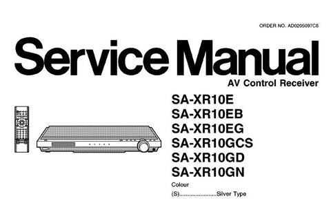 NATIONAL SA-XR10E SA-XR10EB SA-XR10EG SA-XR10GCS SA-XR10GD SA-XR10GN AV CONTROL RECEIVER SERVICE MANUAL INC SCHEM DIAGS PCB'S BLK DIAG WIRING CONN DIAG AND PARTS LIST 51 PAGES ENG