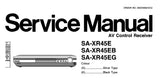 NATIONAL SA-XR45E SA-XR45EB SA-XR45EG AV CONTROL RECEIVER SERVICE MANUAL INC SCHEM DIAGS PCB'S BLK DIAG WIRING CONN DIAG AND PARTS LIST 84 PAGES ENG