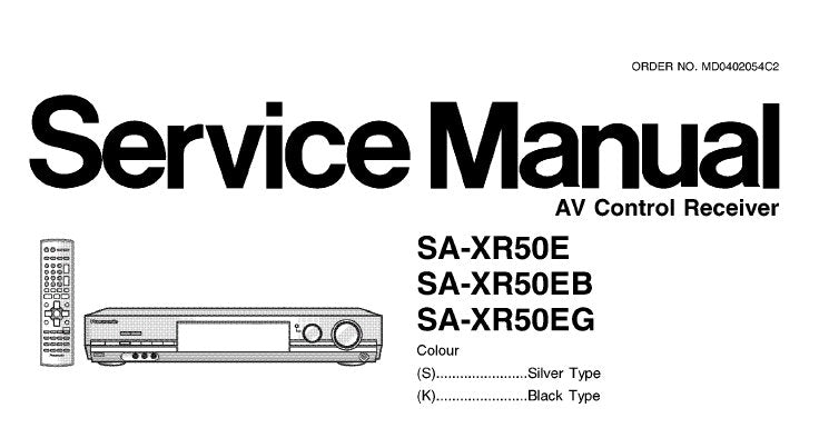 NATIONAL SA-XR50E SA-XR50EB SA-XR50EG AV CONTROL RECEIVER SERVICE MANUAL INC SCHEM DIAGS PCB'S BLK DIAG WIRING CONN DIAG AND PARTS LIST 96 PAGES ENG