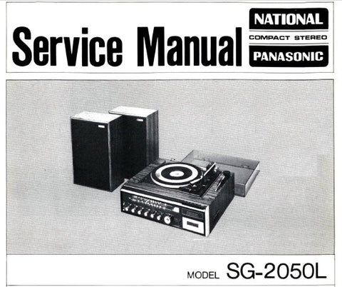NATIONAL SG-2050L COMPACT STEREO SERVICE MANUAL INC SCHEM DIAG CIRC BOARD WIRING VIEW AND PARTS LIST 20 PAGES ENG