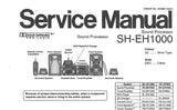 NATIONAL SH-EH1000 SOUND PROCESSOR SERVICE MANUAL INC SCHEM DIAGS PCB'S WIRING CONN DIAG AND PARTS LIST 15 PAGES ENG
