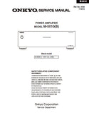 ONKYO M-5010(B) POWER AMPLIFIER SERVICE MANUAL INC BLK DIAG SCHEM DIAGS AND PARTS LIST 36 PAGES ENG