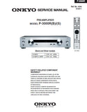 ONKYO P-3000R (B) (S) PREAMPLIFIER SERVICE MANUAL INC SCHEM DIAGS AND PARTS LIST 70 PAGES ENG