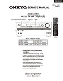 ONKYO TX-NR727(B) TX-NR727(S) AV RECEIVER SERVICE MANUAL INC BLK DIAGS PCB SCHEM DIAGS AND PARTS LIST 94 PAGES ENG