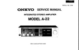 ONKYO A-22 INTEGRATED STEREO AMPLIFIER SERVICE MANUAL INC CONN DIAG BLK DIAG SCHEM DIAG AND PARTS LIST 11 PAGES ENG
