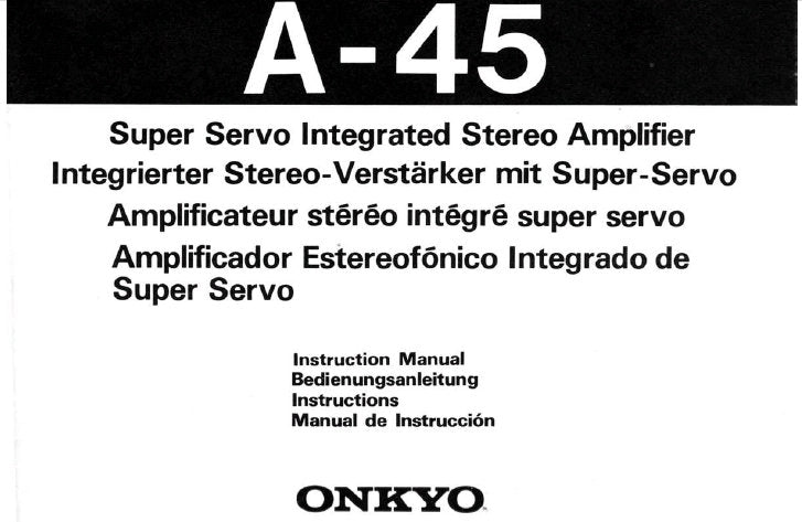 ONKYO A-905 INTEGRIERTER STEREO-VERSTARKER BEDIENUNGSANLEITUNG MIT ANSCHLUSSE UND FEHLERSUCHE 27 SEITE DEUT NL SVENSKA