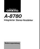 ONKYO A-8780 INTEGRIERTER STEREO-VERSTARKER BEDIENUNGSANLEITUNG MIT ANSCHLUSSDIAGRAMM UND BETRIEBSPROBLEME UND DEREN BEHEBUNG 12 SEITE DEUT