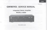 ONKYO A-8820 INTEGRATED STEREO AMPLIFIER SERVICE MANUAL INC BLK DIAG SCHEM DIAG PCB'S AND PARTS LIST 21 PAGES ENG