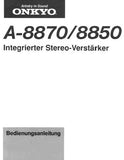 ONKYO A-8850 A-8870 INTEGRIERTER STEREO-VERSTARKER BEDIENUNGSANLEITUNG MIT ANSCHLUSSDIAGRAMM UND BETRIEBSPROBLEME UND DEREN BEHEBUNG 12 SEITE DEUT