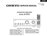 ONKYO A-9555 INTEGRATED STEREO AMPLIFIER SERVICE MANUAL INC BLK DIAG SCHEM DIAGS AND PARTS LIST 40 PAGES ENG
