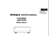 ONKYO ADM-2.1 INTEGRA 2 CHANNEL AMPLIFIER SERVICE MANUAL INC BLK DIAG SCHEM DIAG AND PARTS LIST 12 PAGES ENG