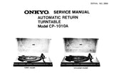ONKYO CP-1010A AUTOMATIC RETURN TURNTABLE SERVICE MANUAL INC CONN DIAG AND PARTS LIST 9 PAGES ENG