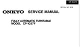 ONKYO CP-1037F FULLY AUTOMATIC TURNTABLE SERVICE MANUAL INC CONN DIAG AND PARTS LIST 5 PAGES ENG