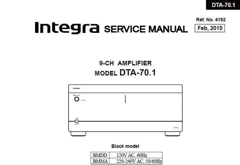 ONKYO DTA-70.1 9-CH AMPLIFIER SERVICE MANUAL INC BLK DIAGS SCHEM DIAGS PCBS AND PARTS LIST 80 PAGES ENG