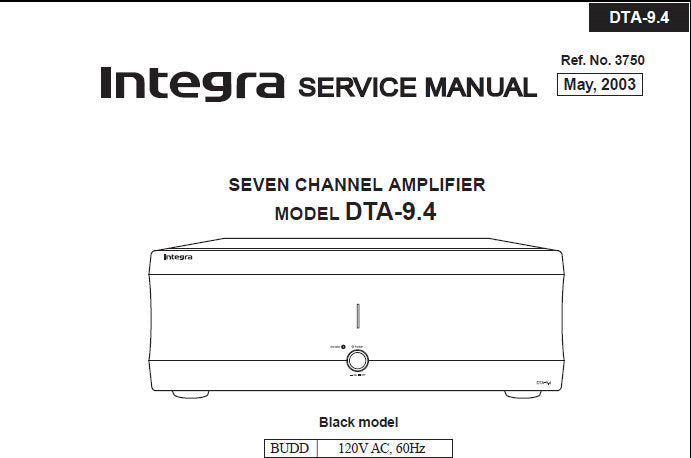 ONKYO DTA-9.4 SEVEN CHANNEL AMPLIFIER SERVICE MANUAL INC BLK DIAGS SCHEM DIAGS PCBS PC BOARD CONN DIAG AND PARTS LIST 64 PAGES ENG