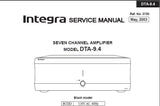 ONKYO DTA-9.4 SEVEN CHANNEL AMPLIFIER SERVICE MANUAL INC BLK DIAGS SCHEM DIAGS PCBS PC BOARD CONN DIAG AND PARTS LIST 64 PAGES ENG