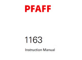 PFAFF 1163 SEWING MACHINE SERVICE MANUAL 6001000 ON (09-05) BOOK 44 PAGES ENG