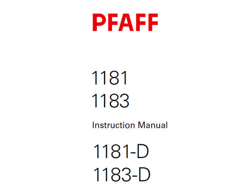PFAFF 1181 1183 1181-D 1183-D SEWING MACHINE SERVICE MANUAL 6063202 ON (01-07) BOOK 46 PAGES ENG