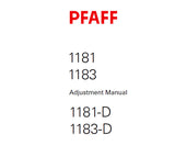 PFAFF 1181 1183 1181-D 1183-D SEWING MACHINE SERVICE MANUAL 6063202 ON (01-07) BOOK 50 PAGES ENG