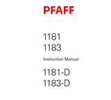 PFAFF 1181 1183 1181-D 1183-D SEWING MACHINE SERVICE MANUAL 6001000 ON (05-05) BOOK 46 PAGES ENG