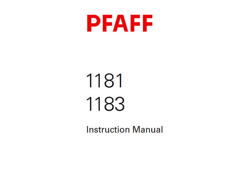 PFAFF 1181 1183 SEWING MACHINE SERVICE MANUAL 901 1181 310 000 TO 999 (03-04) BOOK 88 PAGES ENG