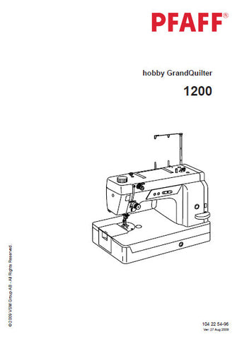 PFAFF 1200 HOBBY GRAND QUILTER SEWING MACHINE REPAIR MANUAL BOOK INC TRSHOOT GUIDE 36 PAGES ENG