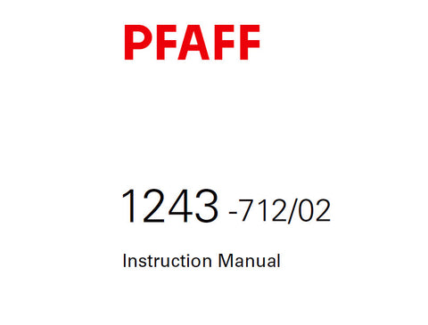 PFAFF 1243-712/02 SEWING MACHINE SERVICE MANUAL (10-01) BOOK 56 PAGES ENG
