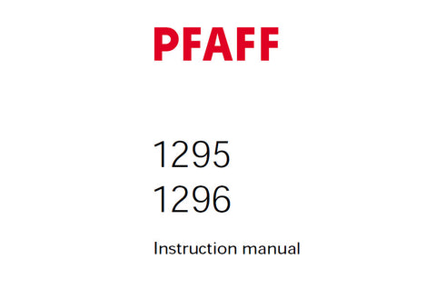 PFAFF 1295 1296 SEWING MACHINE SERVICE MANUAL (11-00) BOOK 70 PAGES ENG