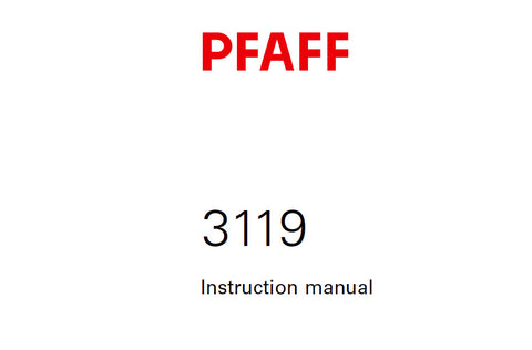PFAFF 3119 SEWING MACHINE SERVICE MANUAL 08-01 FROM SER NO 873444 ON BOOK 122 PAGES ENG
