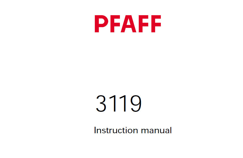 PFAFF 3119 SEWING MACHINE SERVICE MANUAL 09-00 FROM SER NO 873221 ON BOOK 111 PAGES ENG