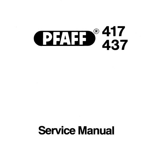 PFAFF 417 437 SEWING MACHINE SERVICE MANUAL BOOK 62 PAGES ENG