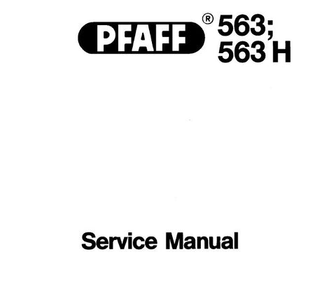 PFAFF 563 563H SEWING MACHINE SERVICE MANUAL (04-87) BOOK 28 PAGES ENG