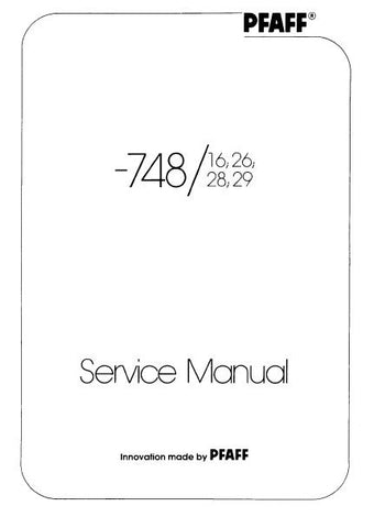 PFAFF 748 16 26 28 29 SEWING MACHINE SERVICE MANUAL (09-89) BOOK 16 PAGES ENG