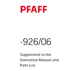 PFAFF 926-06 SEWING MACHINE SERVICE MANUAL (02-01) BOOK 16 PAGES ENG