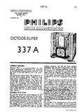 PHILIPS 337A RECEIVER SERVICE DOCUMENTATION INC SCHEM DIAGS AND PARTS LIST 18 PAGES ENG