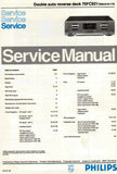 PHILIPS 70FC931 DOUBLE AUTOREVERSE CASSETTE DECK SERVICE MANUAL INC PCBS SCHEM DIAGS AND PARTS LIST 22 PAGES ENG