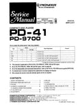 PIONEER PD-41 PD-9700 CD PLAYER SERVICE MANUAL INC PCBS SCHEM DIAGS AND PARTS LIST 42 PAGES ENG
