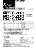 PIONEER PD-4700 PD-5700 PD-6700 CD PLAYER SERVICE MANUAL INC PCBS SCHEM DIAG AND PARTS LIST 83 PAGES ENG