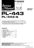 PIONEER PL-443 PL-443-S STEREO TURNTABLE SERVICE MANUAL INC PCBS SCHEM DIAG AND PARTS LIST 16 PAGES ENG