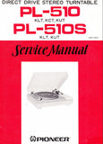 PIONEER PL-510 PL-510S DIRECT DRIVE STEREO TURNTABLE SERVICE MANUAL INC PCBS SCHEM DIAG AND PARTS LIST 24 PAGES ENG