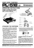 PIONEER PL-518 DIRECT DRIVE TURNTABLE OPERATING INSTRUCTIONS 8 PAGES ENG