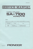 PIONEER SA-7100 STEREO AMPLIFIER SERVICE MANUAL INC BLK DIAG PCBS SCHEM DIAGS AND PARTS LIST 49 PAGES ENG