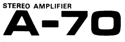 PIONEER A-70 STEREO AMPLIFIER SERVICE MANUAL INC BLK DIAG PCBS SCHEM DIAG AND PARTS LIST 26 PAGES ENG