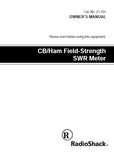 RADIOSHACK REALISTIC 21-533 CB HAM FIELD STRENGTH SWR METER OWNER'S MANUAL 24 PAGES ENG